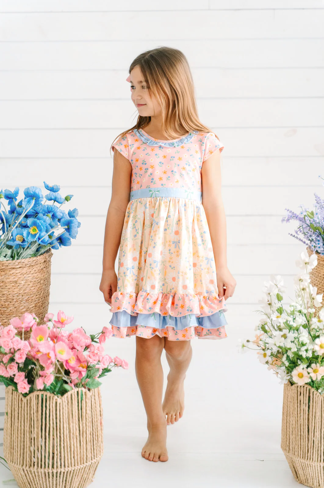 Blue Skies & Buttercups Ruffle Dress - Image 6