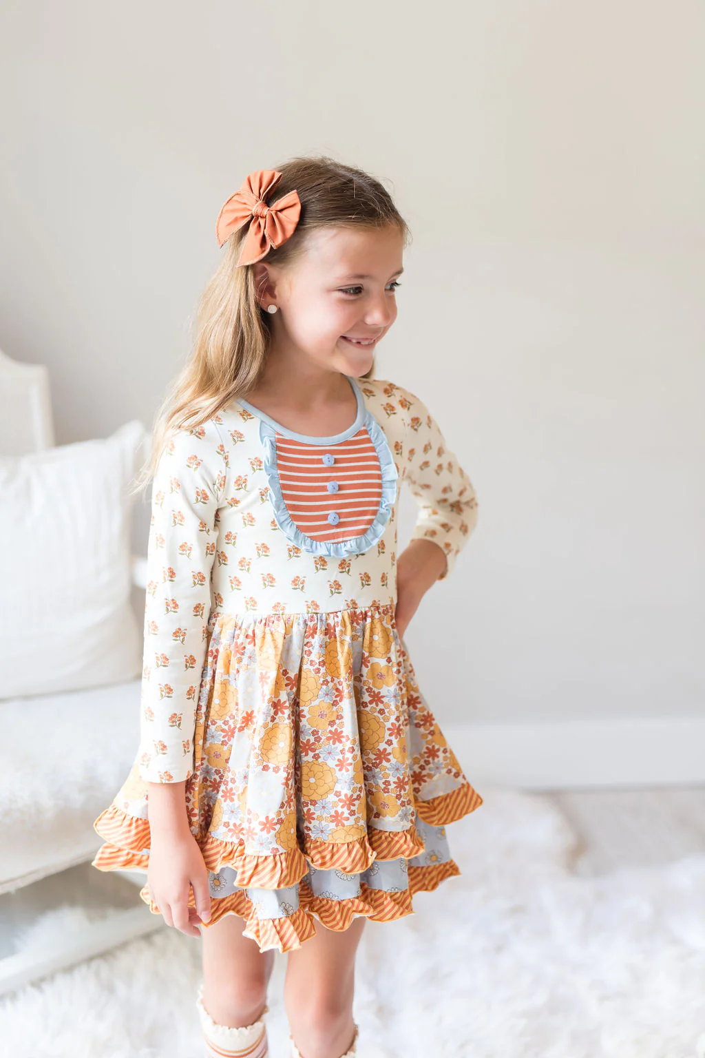 Double Ruffle Dress Garden Groovy Delights - Image 6