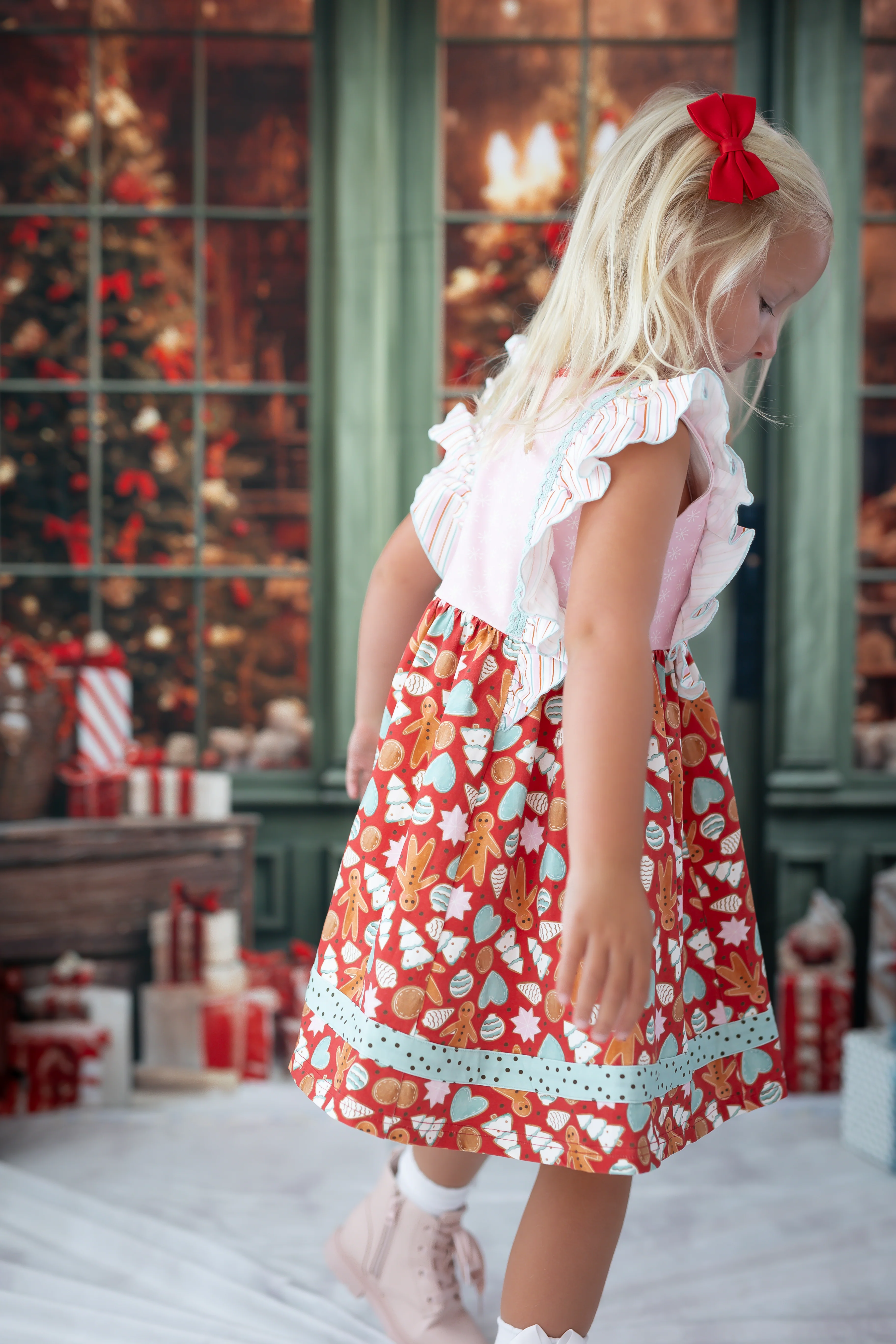 Merry Gingerbread Moments Ruffle Dress - Image 6