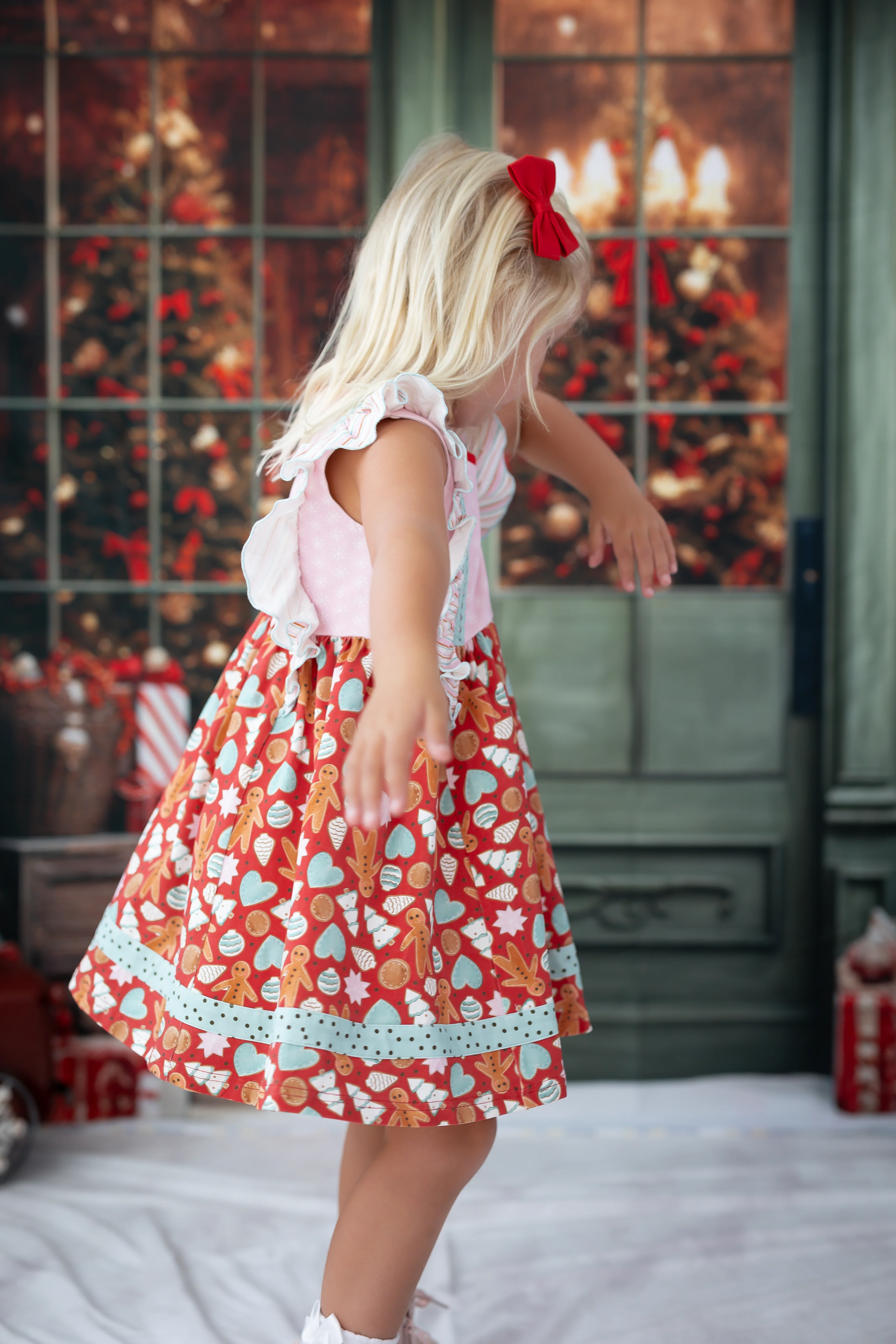 Merry Gingerbread Moments Ruffle Dress - Image 7