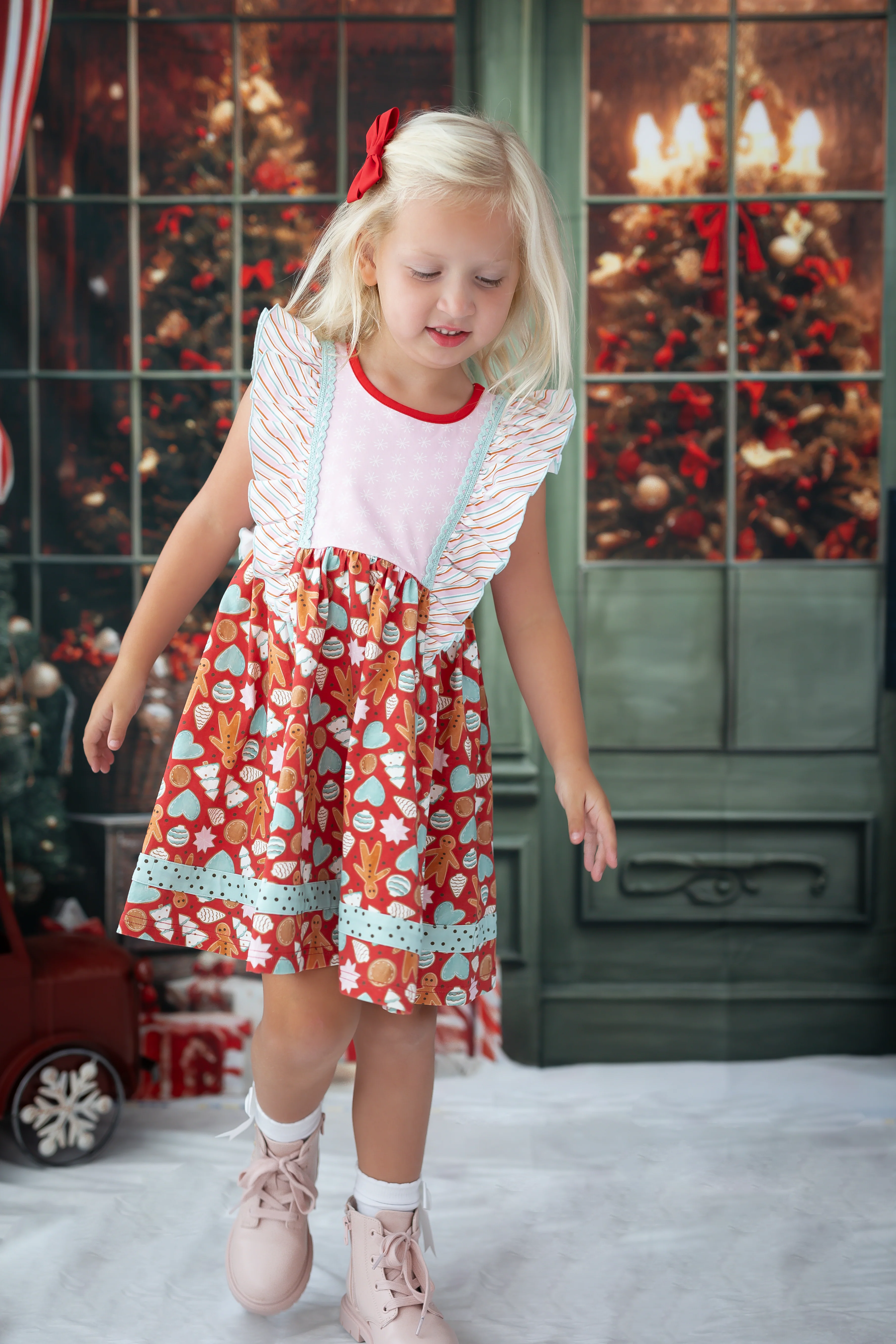 Merry Gingerbread Moments Ruffle Dress - Image 8