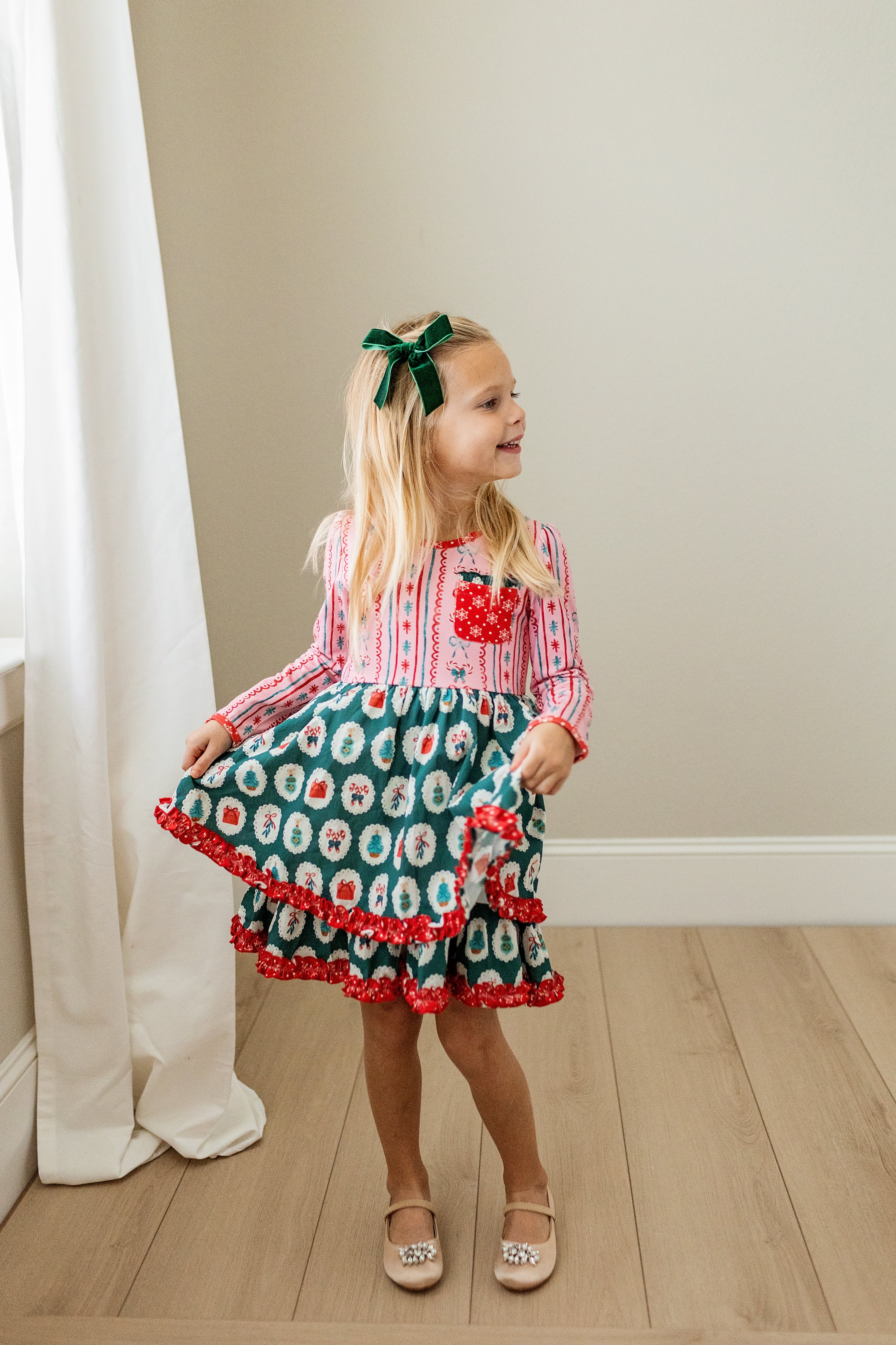Mistletoe Magic Ruffle Dress - Image 15