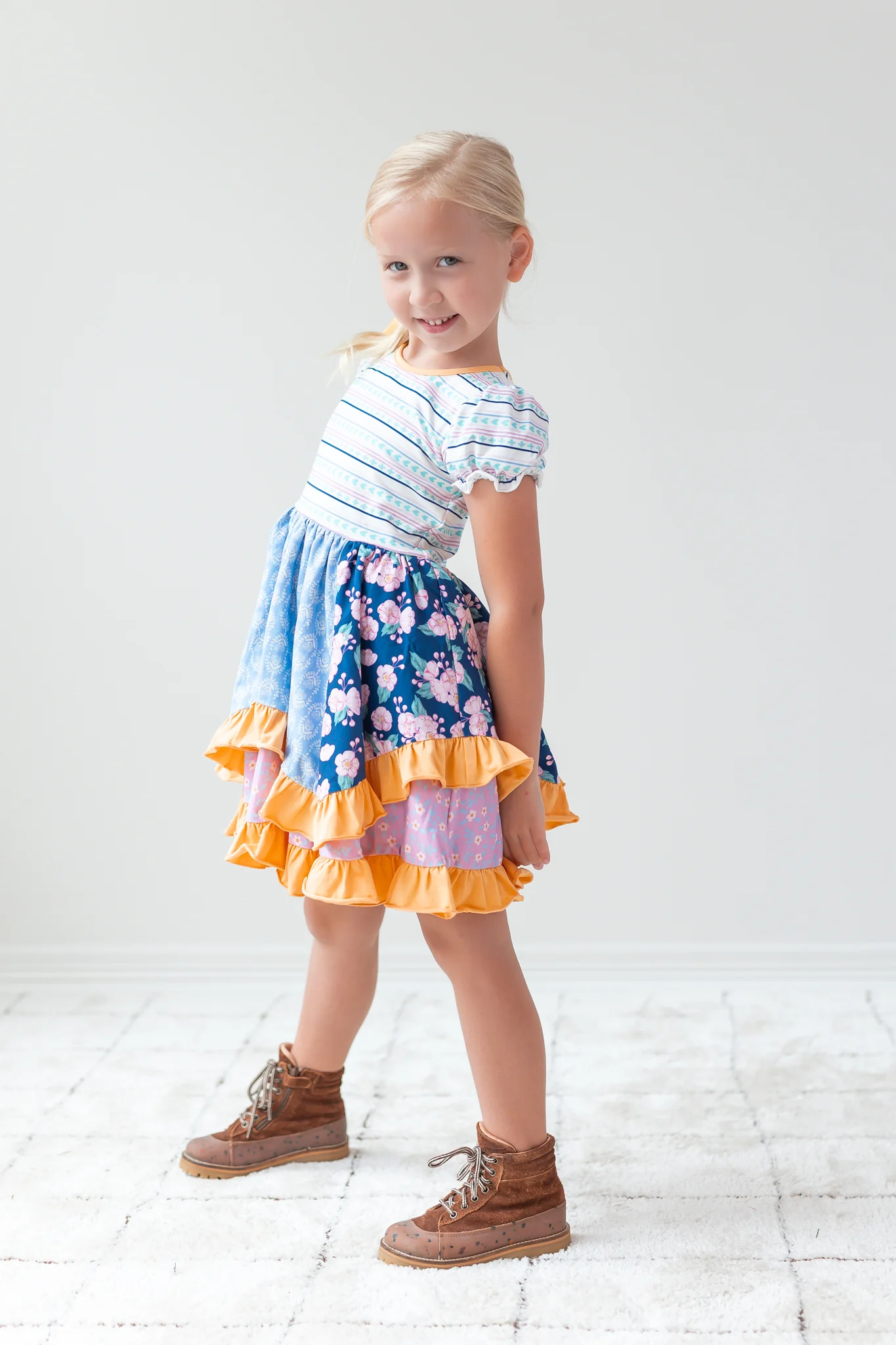 Patchwork Parade Ruffle Dress - Image 11