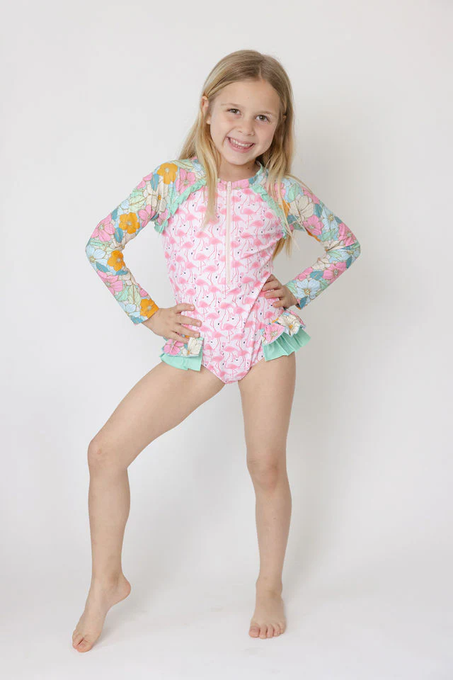 Rash Guard Swimsuit | Flamingo Fiesta - Image 4