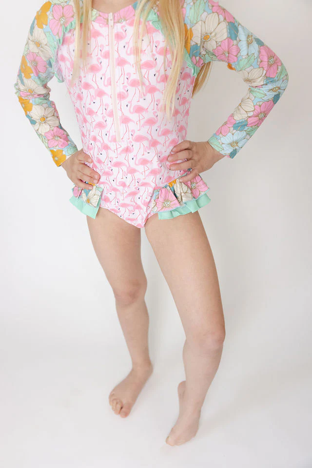 Rash Guard Swimsuit | Flamingo Fiesta - Image 7