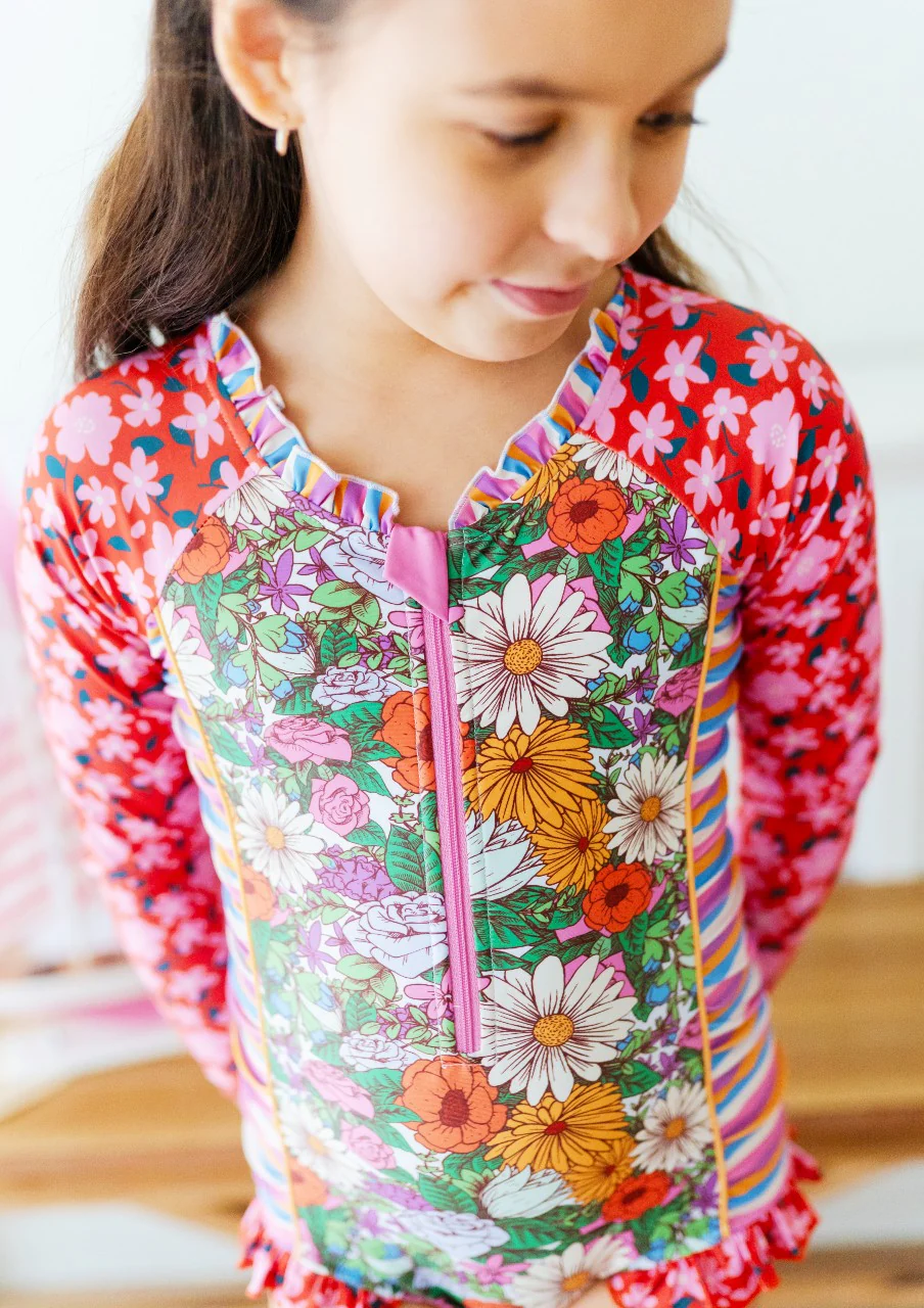 Rash Guard Swimsuit - Long Sleeve | Flower Power - Image 3