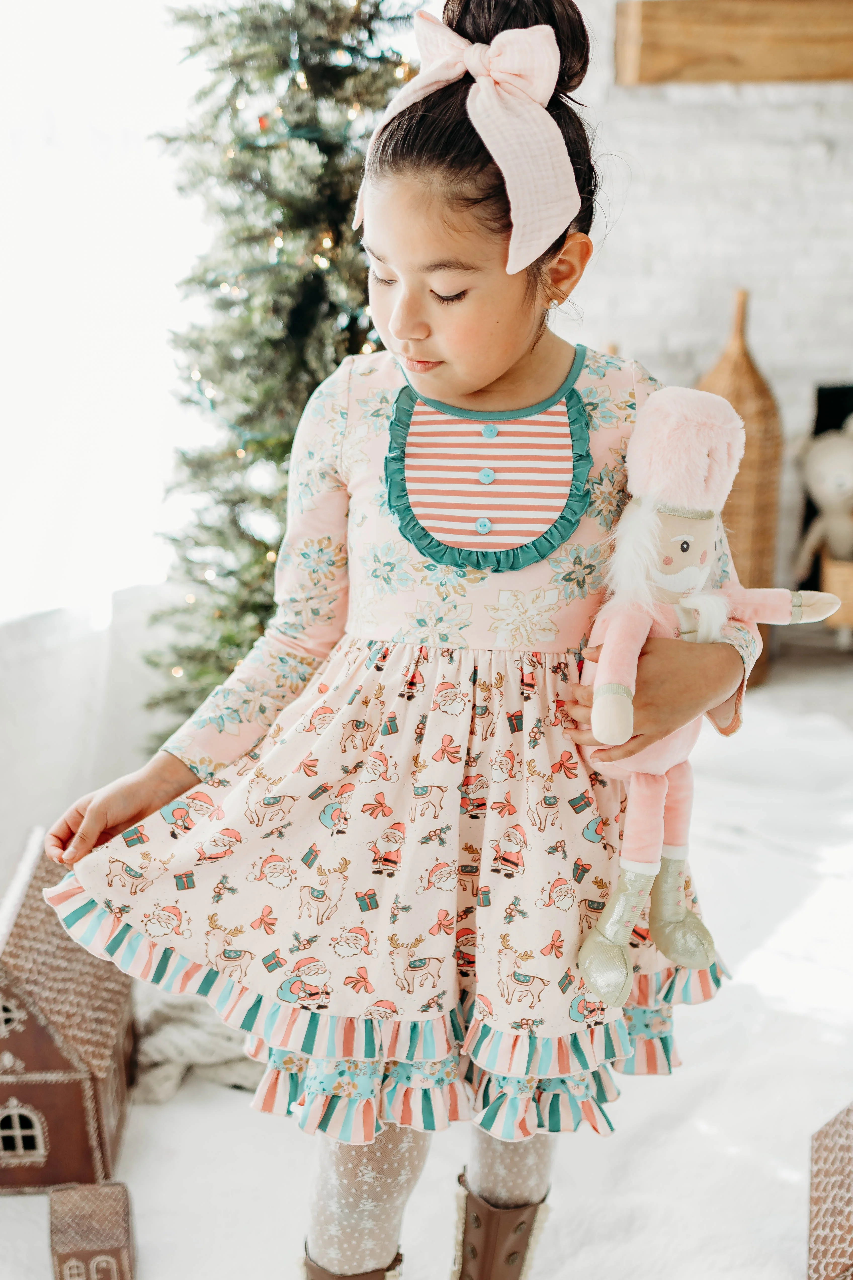 Santa's Sugarplum Ruffle Dress